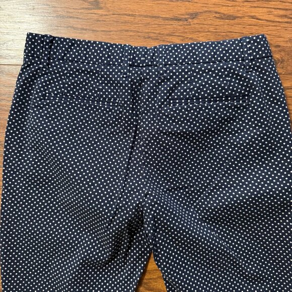 Gap Slim Cropped Stretch Navy and White Polka Dot Pants Size 6 - Picture 6 of 8